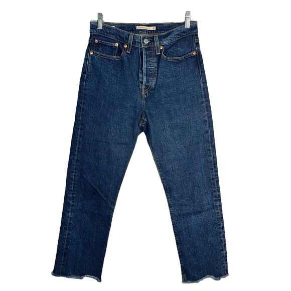 Levi’s Wedgie Straight Jeans Women’s 27 High Rise Button Fly Water<Less Stretch - Picture 7 of 7
